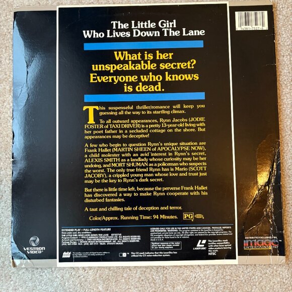 The Little Girl Who Lives Down The Lane 1976 Laserdisk Jodie Foster - Picture 3 of 6
